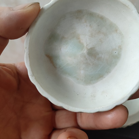古玩陶瓷湖田窯南瓜胭脂盒真品鑒賞圖