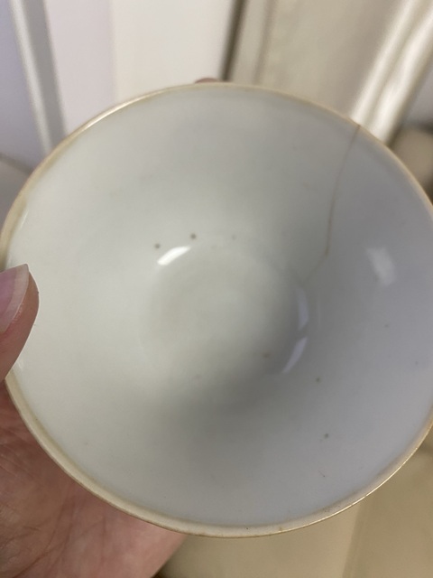 古玩陶瓷同治細路粉彩茶碗真品鑒賞圖