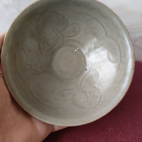 古玩陶瓷龍泉青瓷金村窯刻花碗拍賣，當前價格3600元