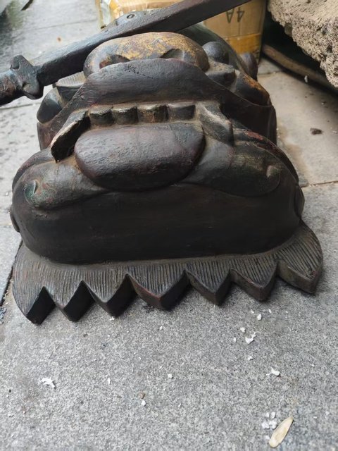 古玩雜項木雕面具真品鑒賞圖