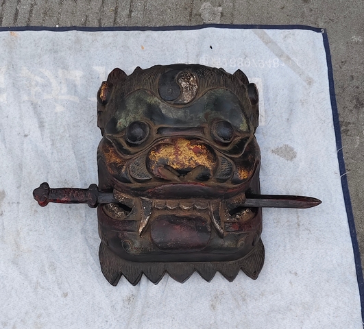 古玩雜項木雕面具真品鑒賞圖