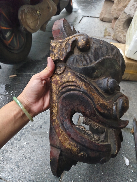 古玩雜項木雕面具真品鑒賞圖