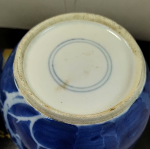古玩陶瓷青花留白冰梅紋罐真品鑒賞圖