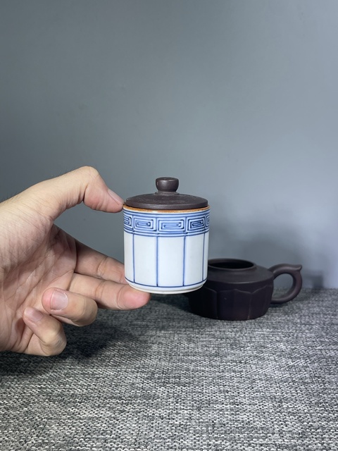 古玩陶瓷民國.青花蓋置(放茶壺蓋的)拍賣，當(dāng)前價(jià)格0元