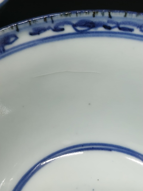 古玩陶瓷清中期青花蓋碗真品鑒賞圖