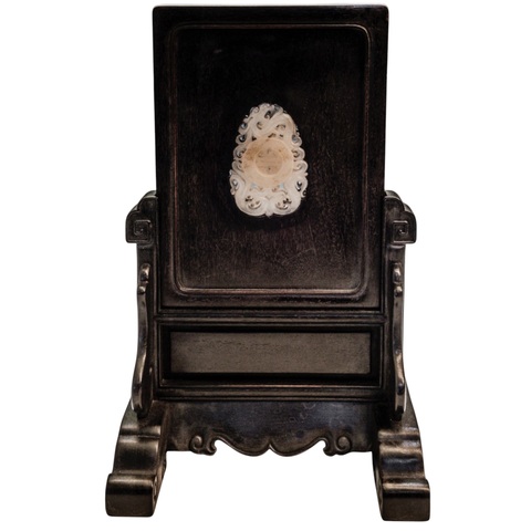 古玩雜項(xiàng)嵌玉屏風(fēng)真品鑒賞圖