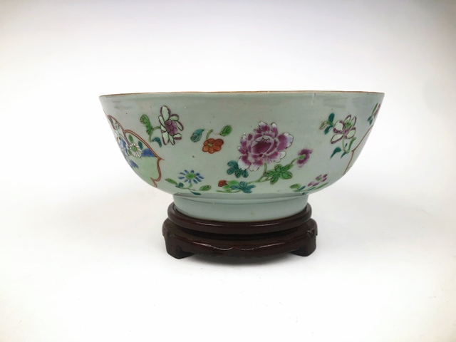 古玩陶瓷清雍乾·粉彩三娘教子圖大碗拍賣，當前價格743元