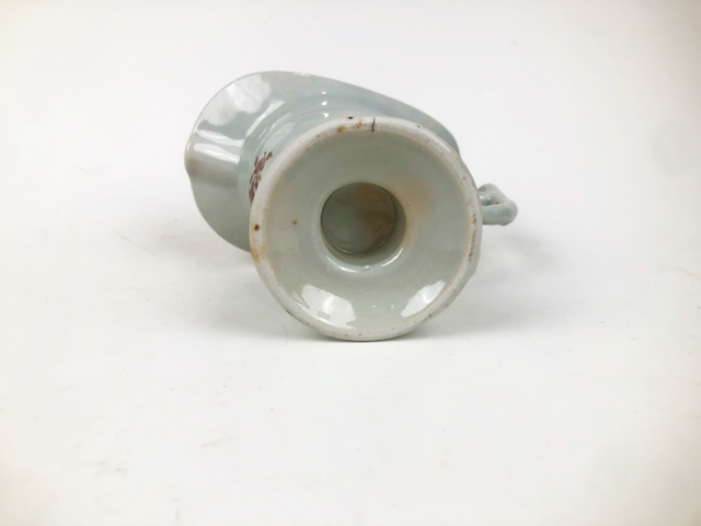 古玩陶瓷清早期·白釉礬紅花卉把杯真品鑒賞圖