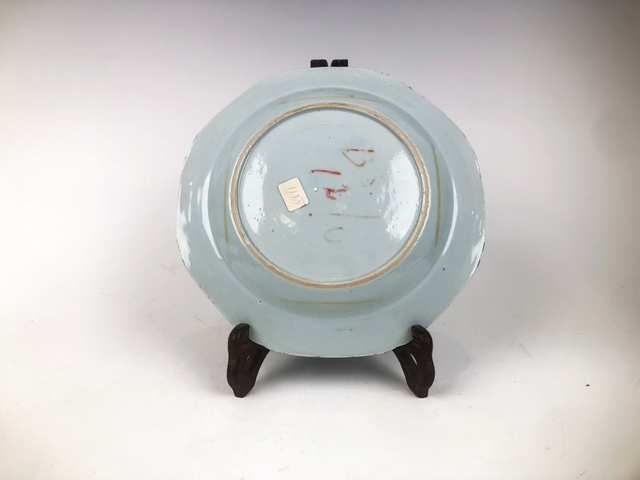 古玩陶瓷清早期·青花花卉紋八方盤真品鑒賞圖
