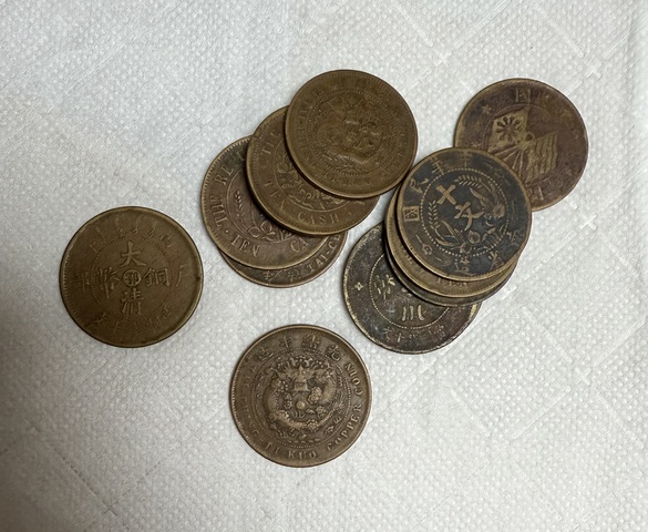 古玩錢幣大清銅幣等一組真品鑒賞圖