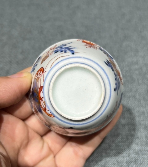 古玩陶瓷青花礬紅描金杯真品鑒賞圖