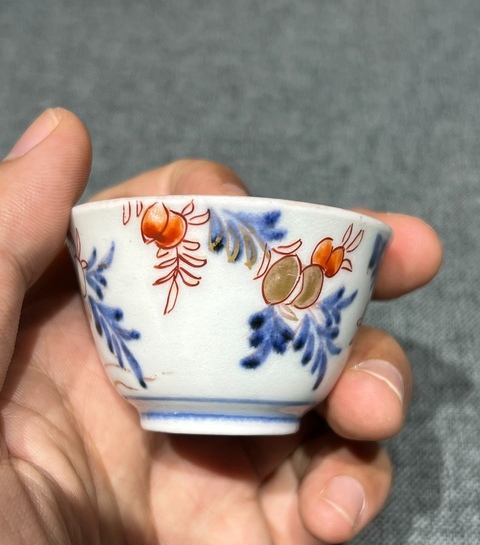 古玩陶瓷青花礬紅描金杯真品鑒賞圖
