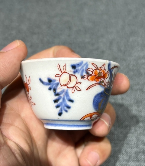 古玩陶瓷青花礬紅描金杯真品鑒賞圖