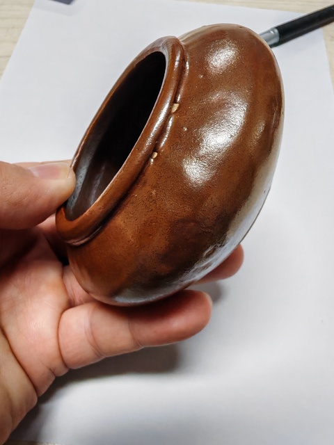 古玩陶瓷紫金釉水盂真品鑒賞圖