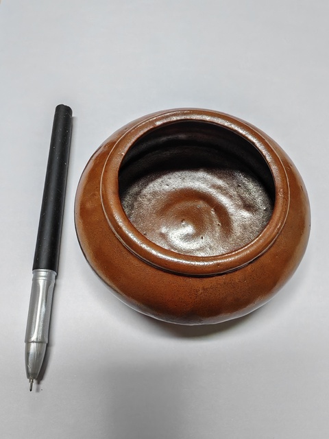 古玩陶瓷紫金釉水盂真品鑒賞圖