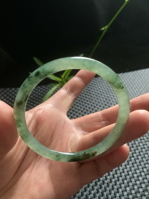 古玩玉器天然翡翠手鐲真品鑒賞圖