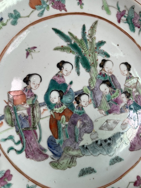 古玩陶瓷粉彩盤真品鑒賞圖