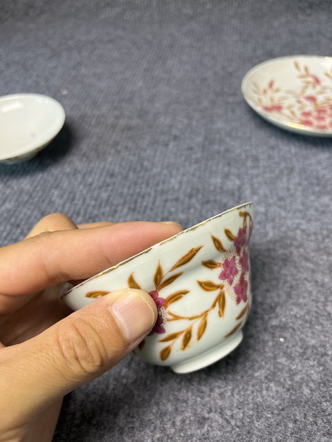 古玩陶瓷粉彩花卉紋三才蓋碗拍賣,當前價格2888元