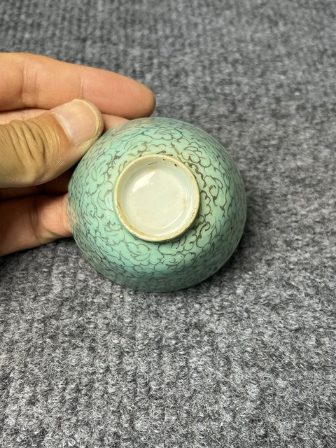 古玩陶瓷松石綠地壓手杯拍賣，當前價格1288元