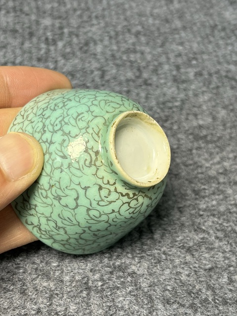古玩陶瓷松石綠地壓手杯拍賣，當前價格1288元