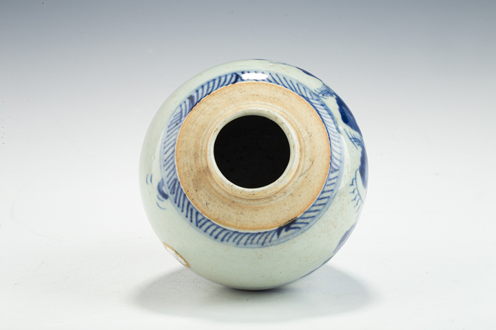 古玩陶瓷清中·青花山水紋罐拍賣，當(dāng)前價(jià)格399元