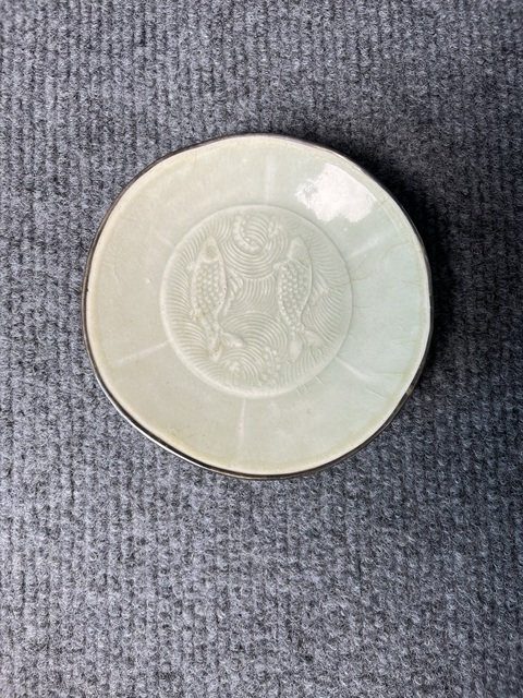 古玩陶瓷清白釉雙魚紋六出筋小盤拍賣,當(dāng)前價(jià)格1088元