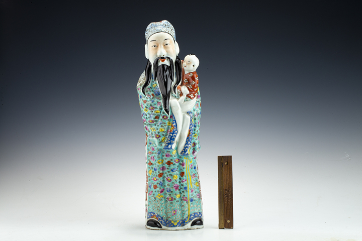 古玩陶瓷民國·粉彩福星塑像拍賣，當(dāng)前價格5564元