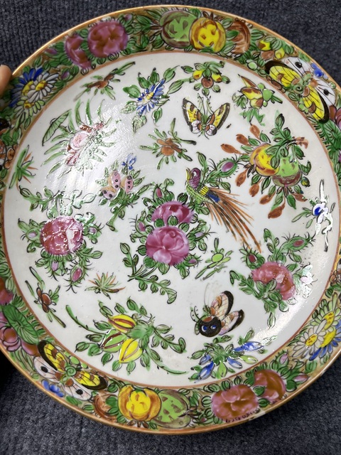 古玩陶瓷廣彩花鳥紋盤拍賣，當前價格1088元