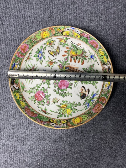 古玩陶瓷廣彩花鳥紋盤拍賣，當前價格1088元