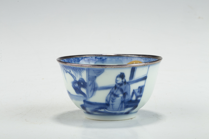 古玩陶瓷清康熙·青花人物紋杯真品鑒賞圖