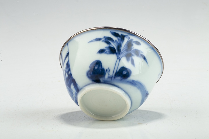 古玩陶瓷清康熙·青花人物紋杯真品鑒賞圖