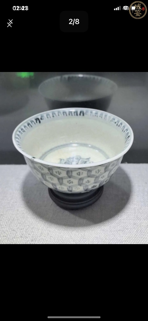 古玩陶瓷空白·青花龜背紋碗 真品鑒賞圖