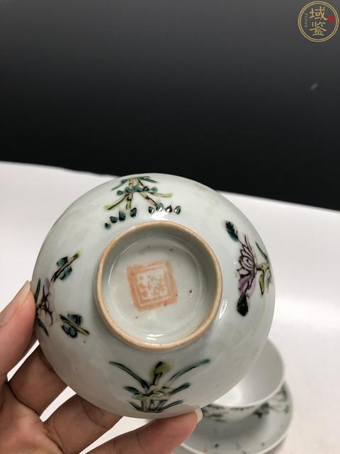 古玩陶瓷清末民初·粉彩竹石詩文蓋碗一套拍賣，當(dāng)前價(jià)格880元
