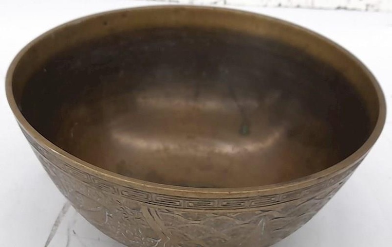 古玩銅器銅缽真品鑒賞圖