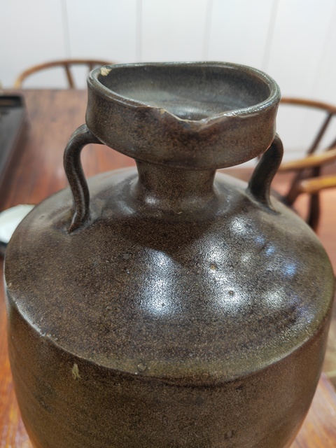 古玩陶瓷茶葉末釉雙系瓶真品鑒賞圖