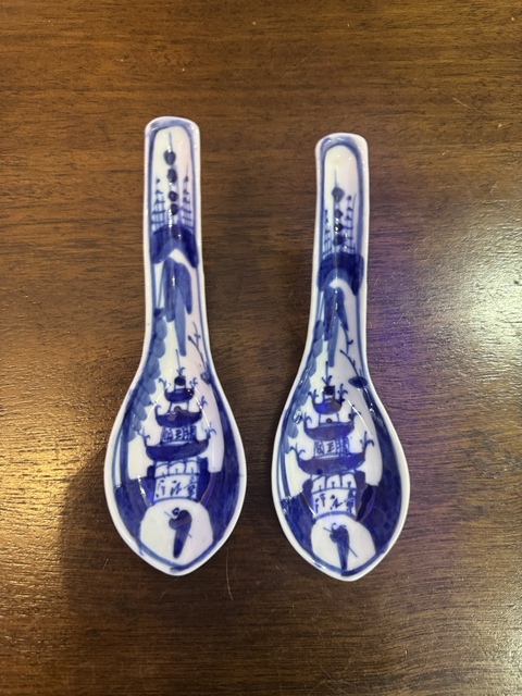 古玩陶瓷章江門青花湯勺真品鑒賞圖