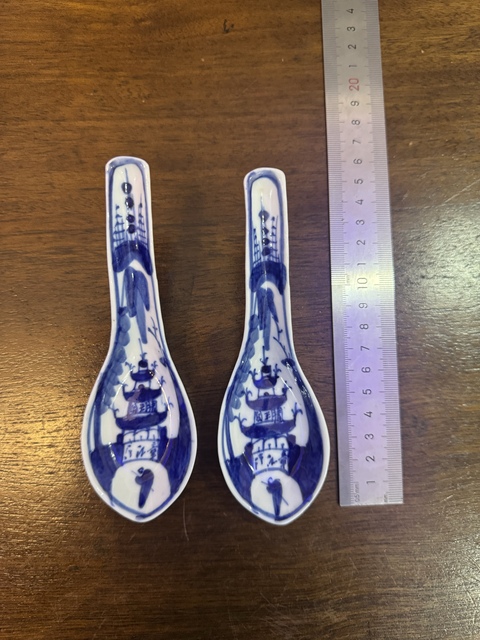 古玩陶瓷章江門青花湯勺真品鑒賞圖