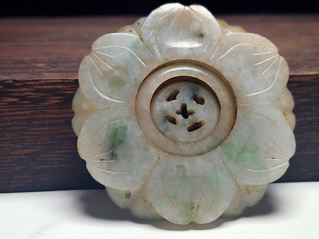 古玩玉器天然翡翠雕“轉芯佩”真品鑒賞圖
