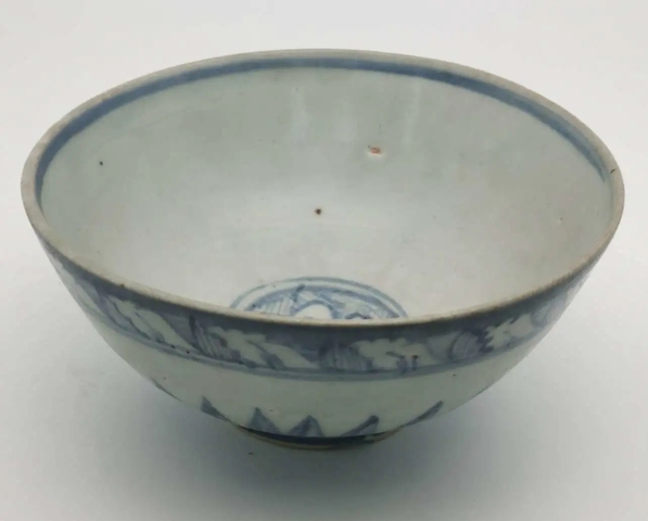 古玩陶瓷青花海螺紋碗真品鑒賞圖