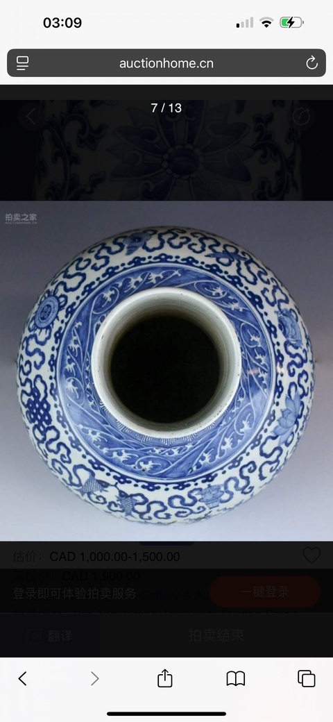 古玩陶瓷青花天球瓶真品鑒賞圖