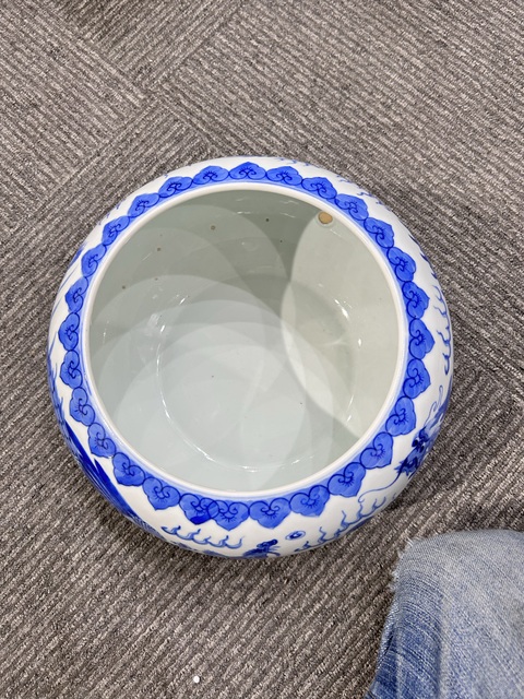 古玩陶瓷青花龍鳳紋水洗真品鑒賞圖