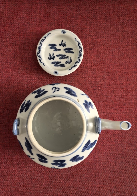 古玩陶瓷道光青花云龍紋提梁茶壺拍賣，當前價格8888元