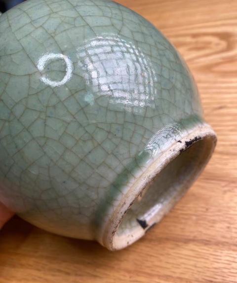 古玩陶瓷晚清綠哥釉天球瓶拍賣，當前價格4680元