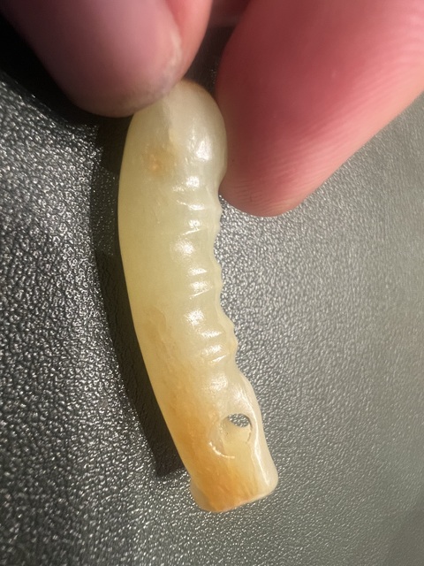 古玩玉器仿古玉蠶型件真品鑒賞圖