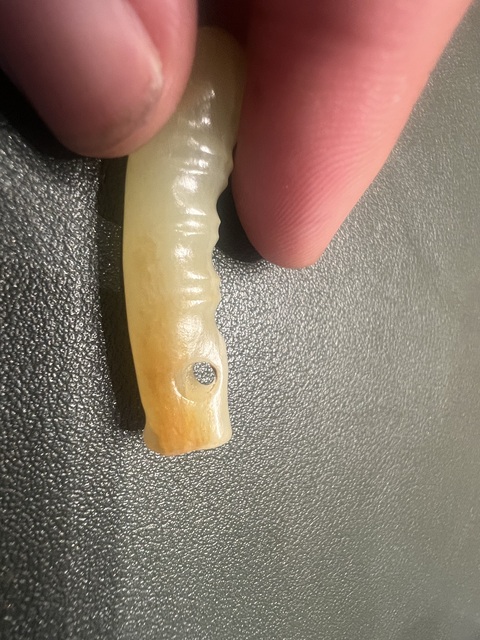古玩玉器仿古玉蠶型件真品鑒賞圖
