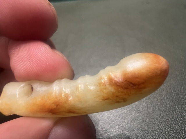 古玩玉器仿古玉蠶型件真品鑒賞圖