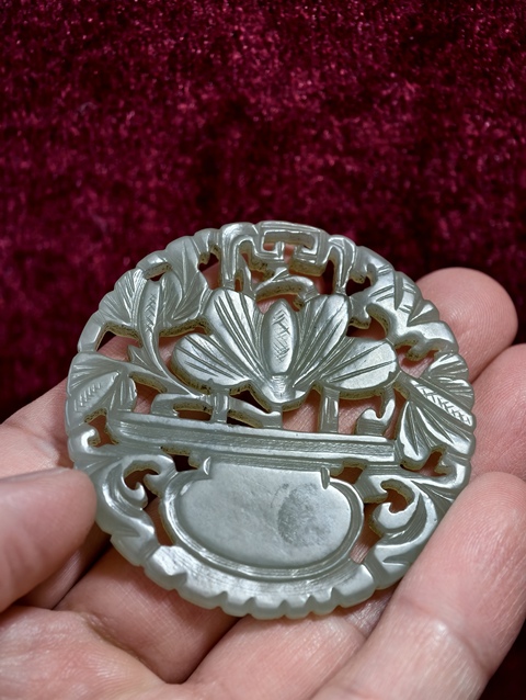 古玩玉器花籃佩真品鑒賞圖