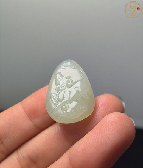 古玩玉器和田玉雕“生肖羊墜”真品鑒賞圖