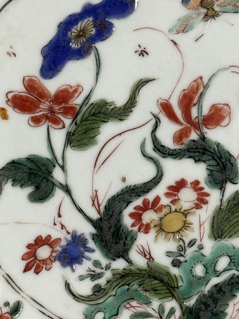 古玩陶瓷清·康熙花卉紋五彩盤拍賣，當前價格1880元