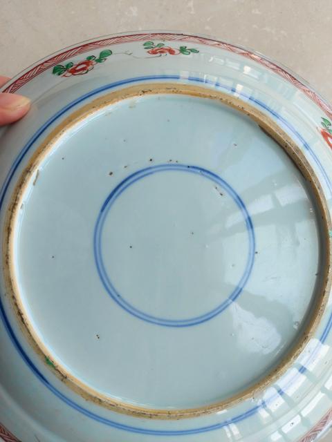 古玩陶瓷花鳥紋五彩盤真品鑒賞圖